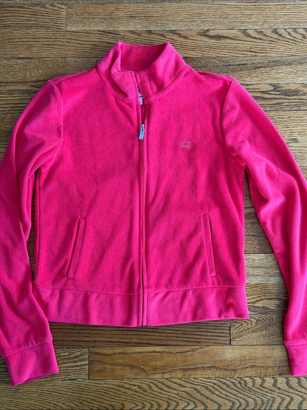 Juicy Couture Vibrant fuchsia pink Full-Zip terry knit Jacket